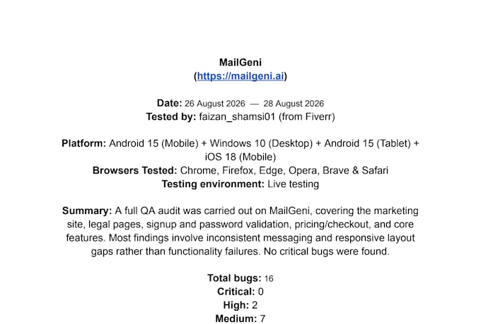 manually test your website for bugs and usability issues
